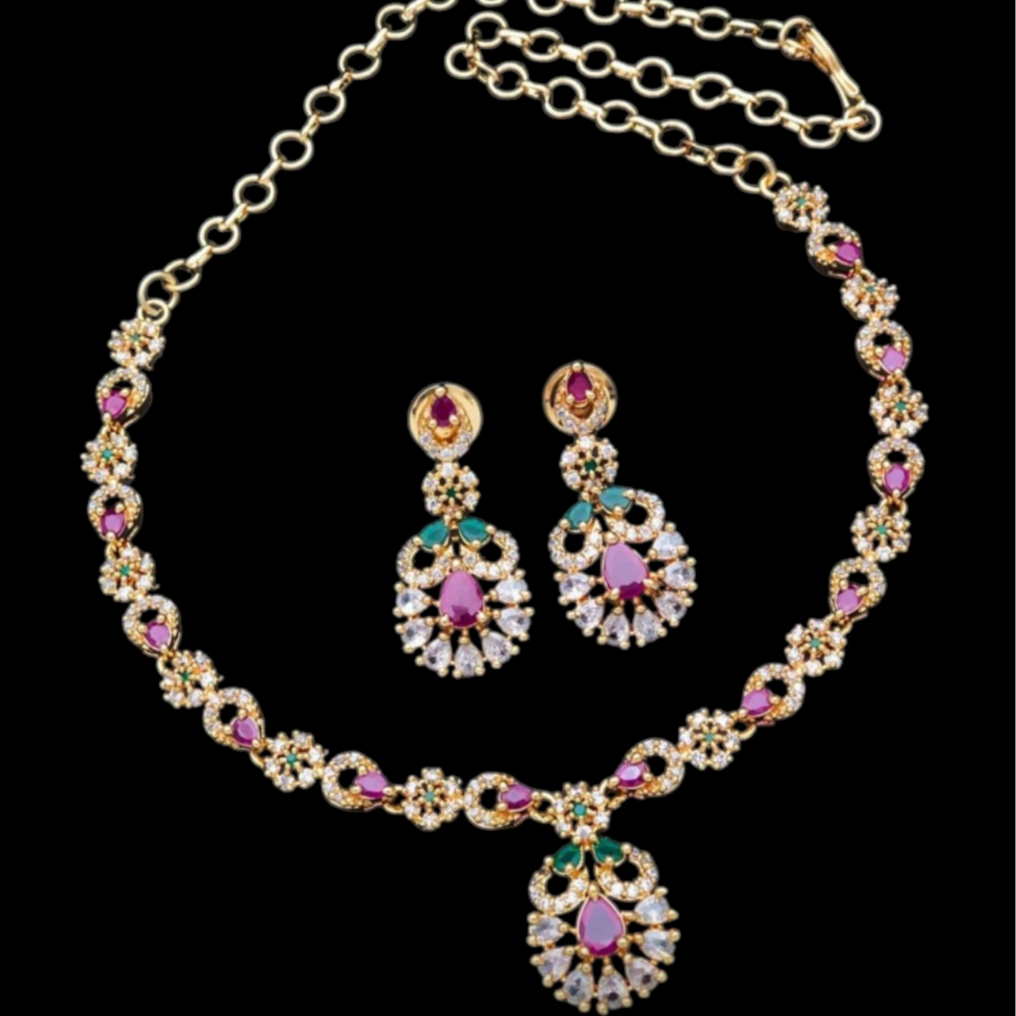Gold plated AD necklace Set