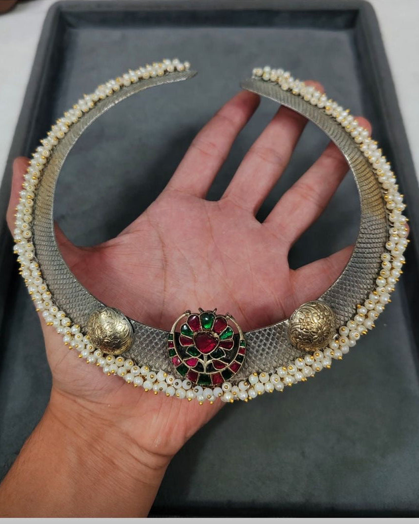 2tone pachi kundan hasli