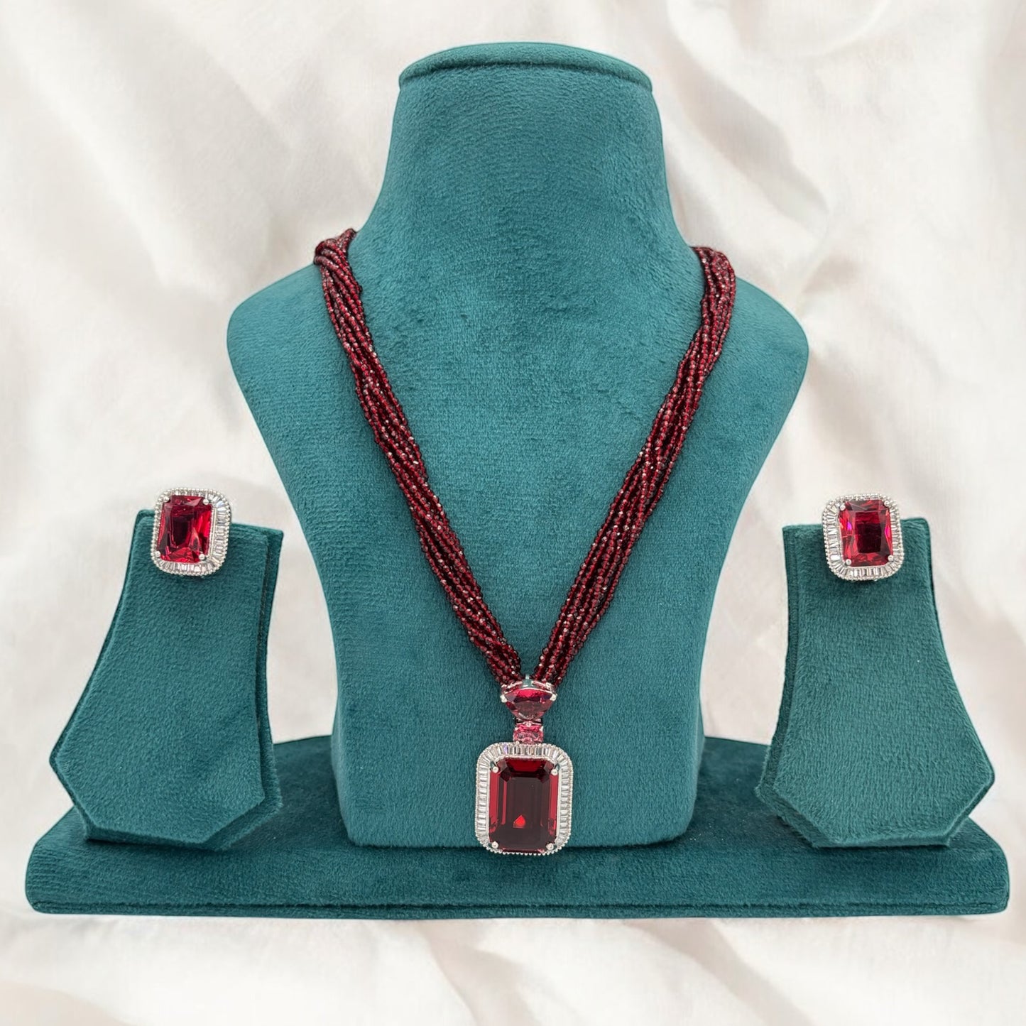 Multi layer mala with American Diamond pendant