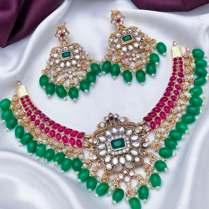 Gold plated necklace set