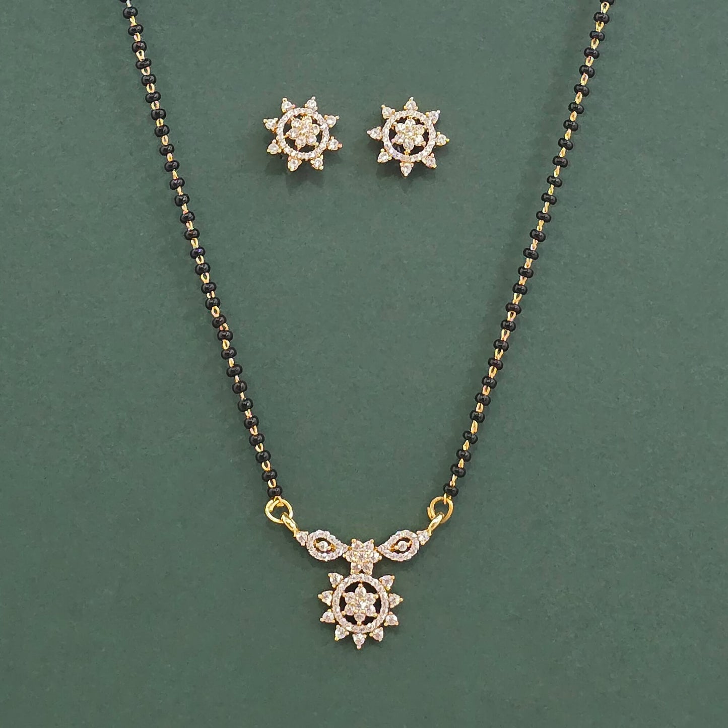 2tone American Diamond mangalsutra