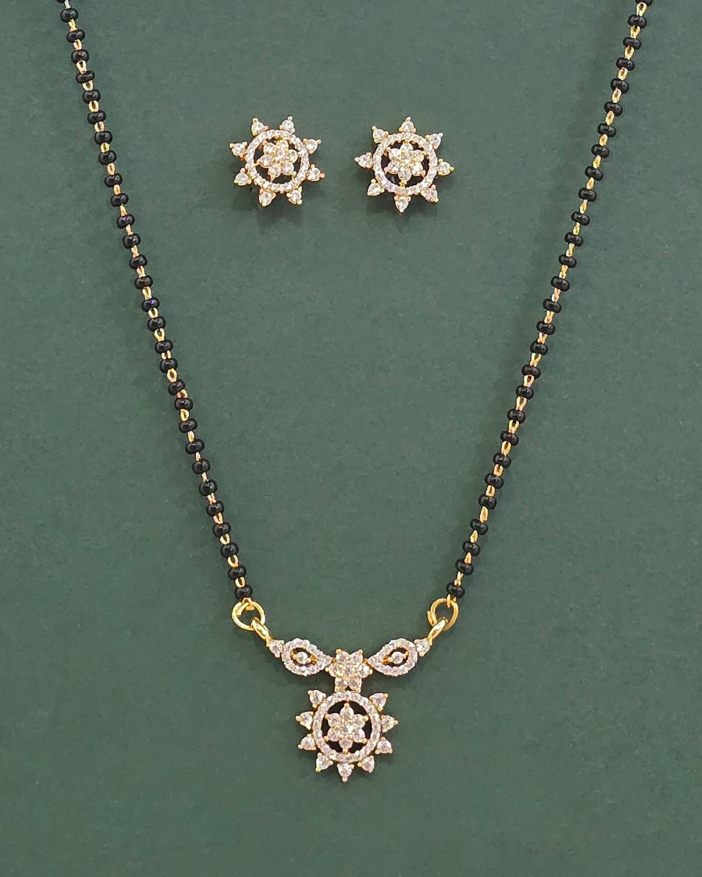 2tone American Diamond mangalsutra