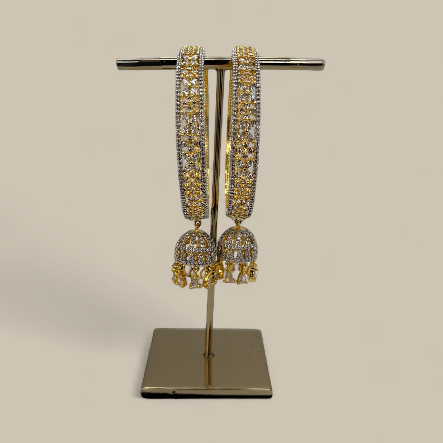 2tone Cz bangles with jhumki