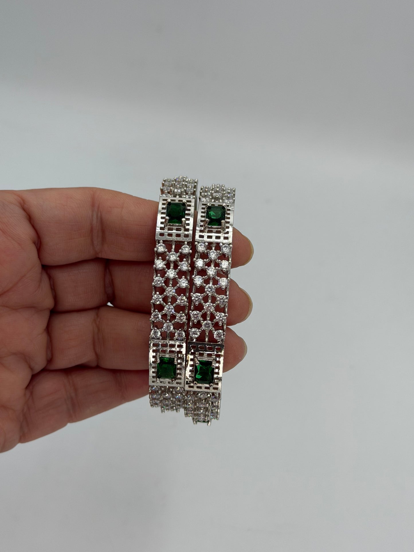 Silver American Diamond bangles