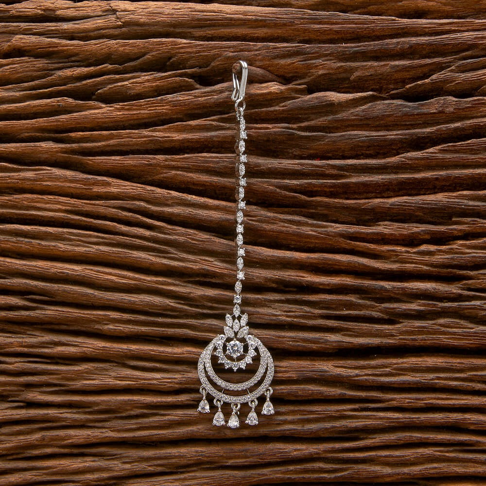 2tone and silver American Diamond matha tikka
