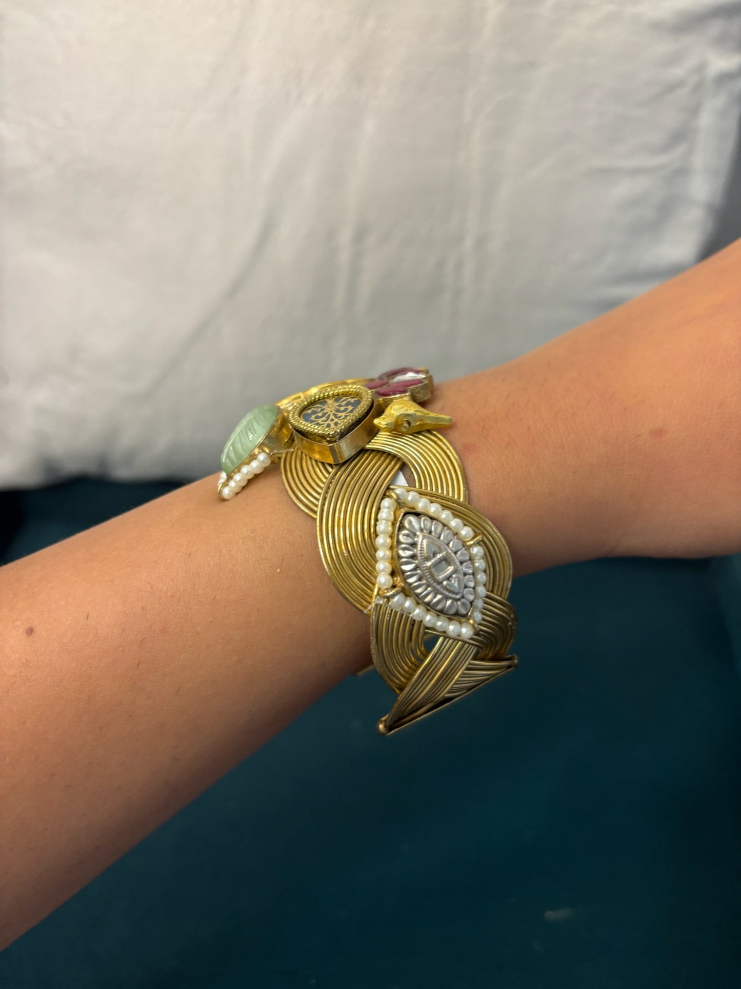 Premium pachi kundan bracelet