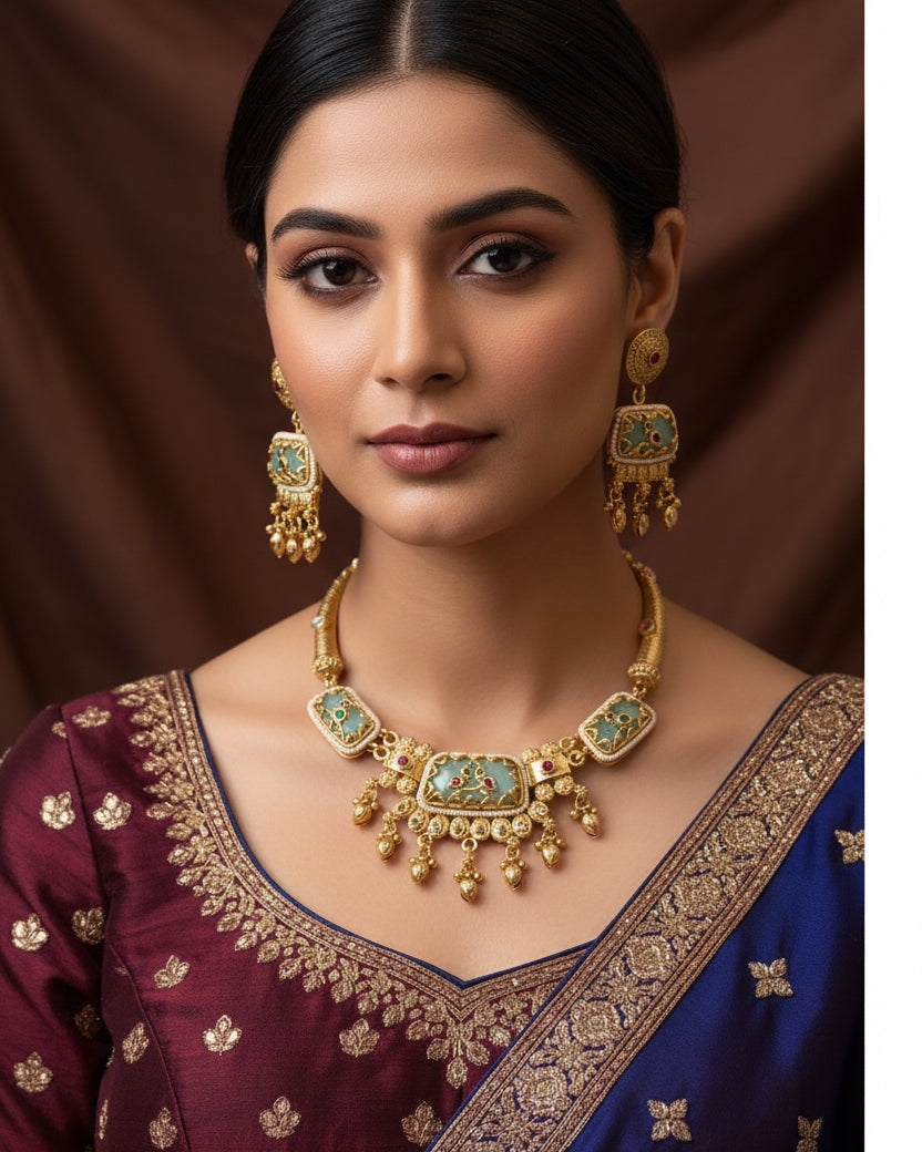 Gold plated heritage necklace set