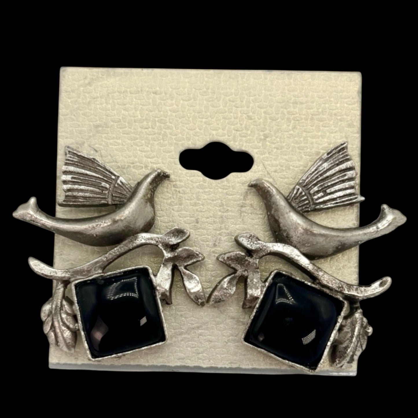 Silver oxidized earrings