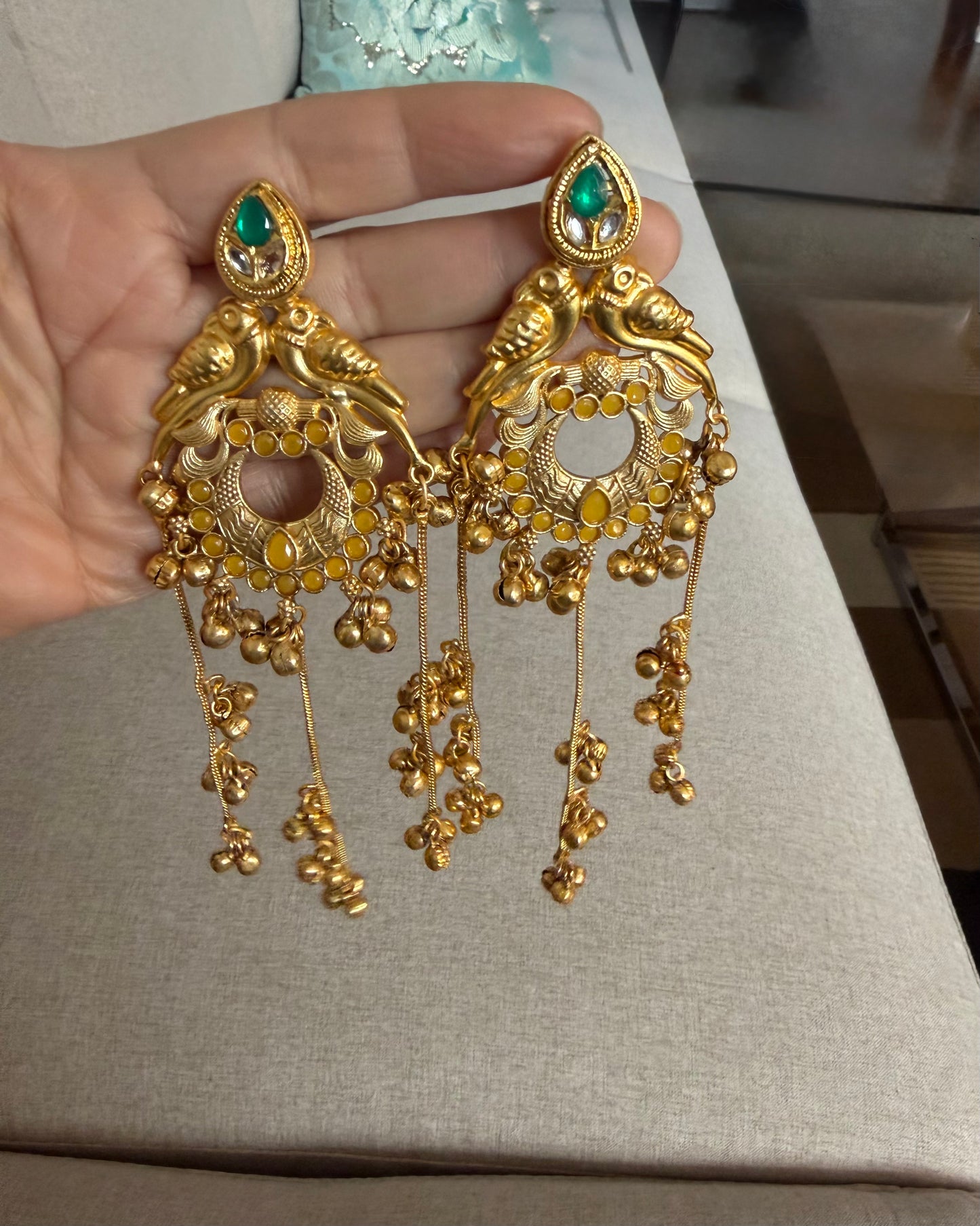 Gold plated Kashmiri earrings
