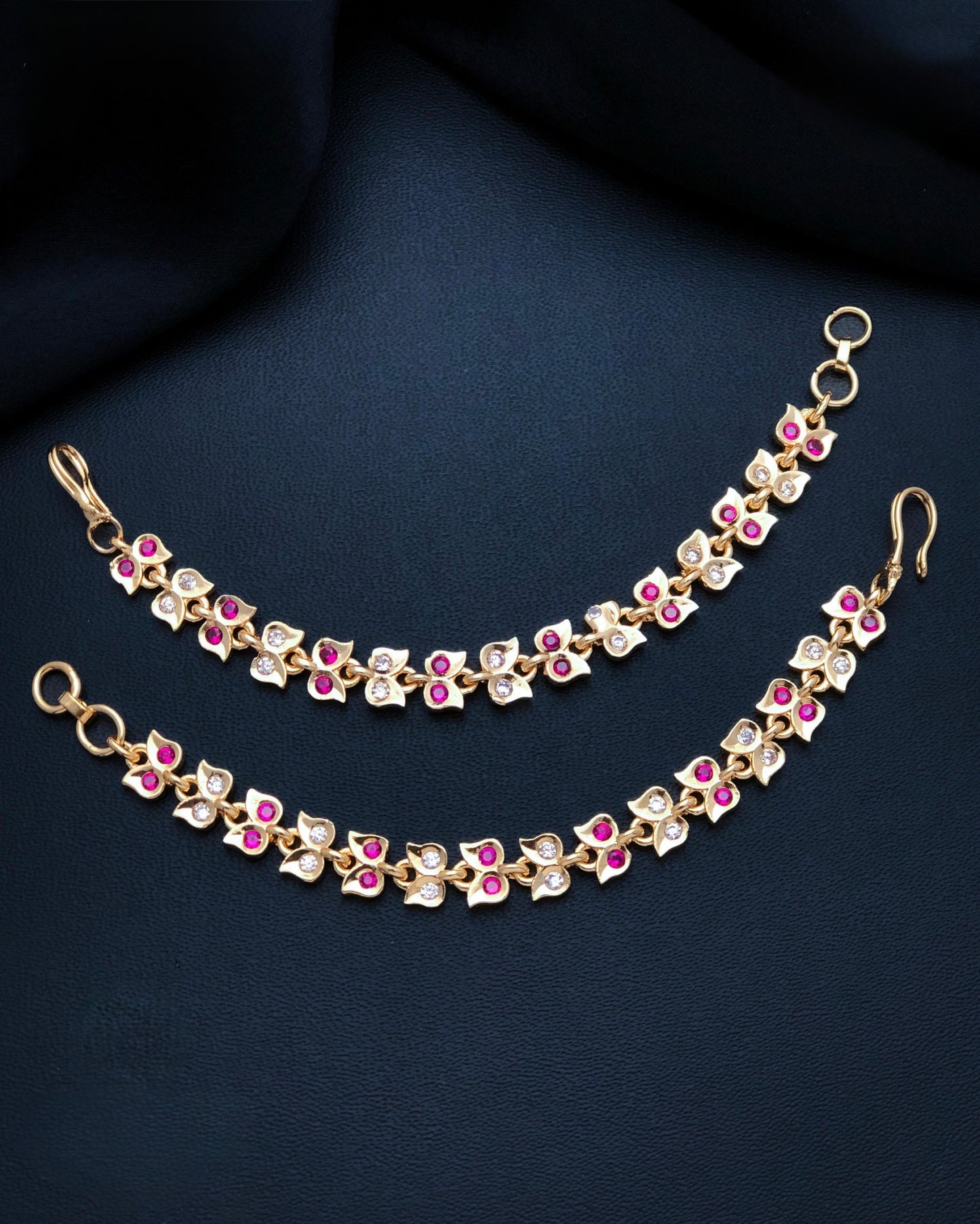 Gold plated Jadau ear chain