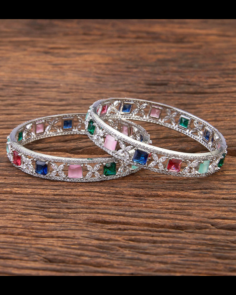 Silver plated American Diamond bangles