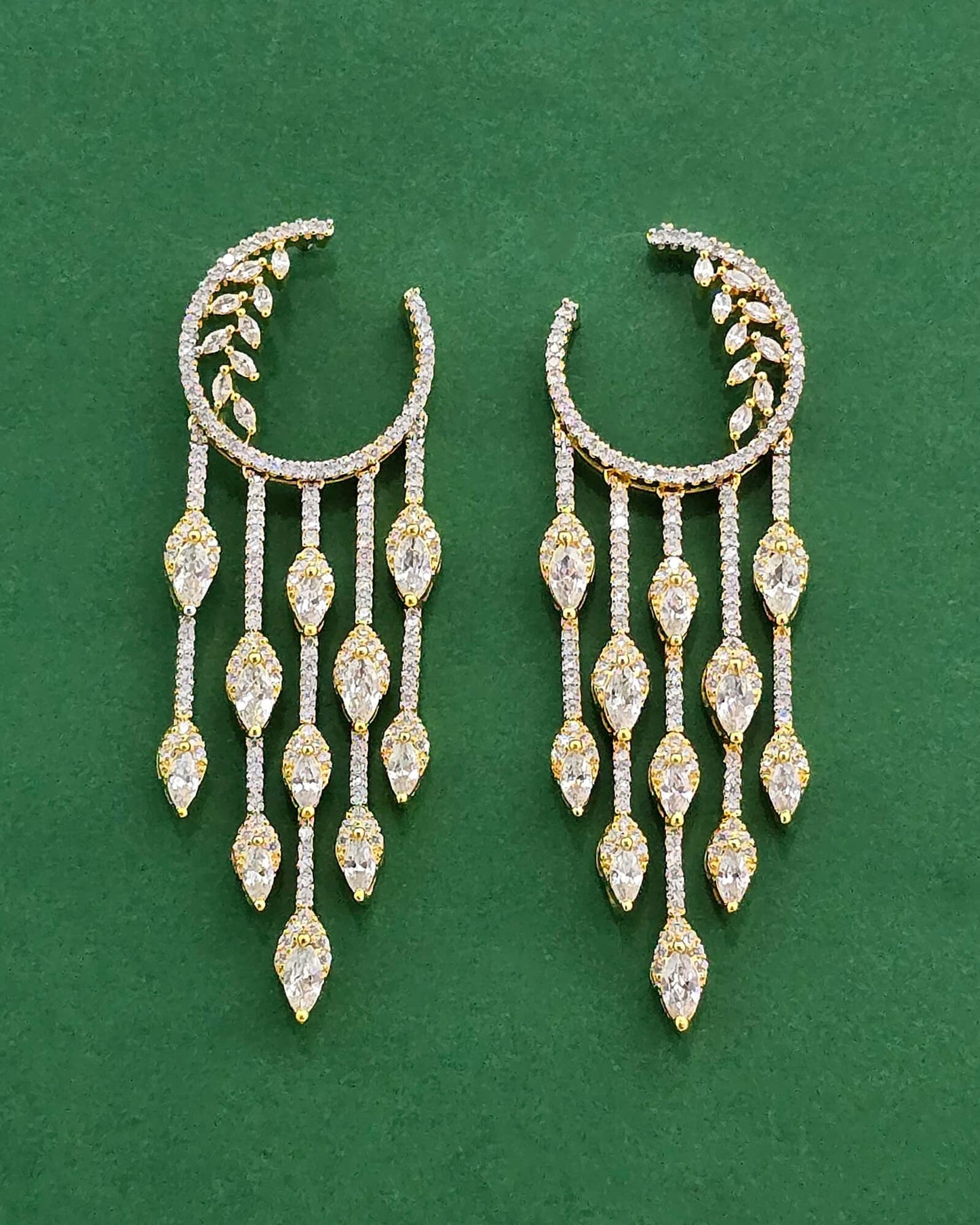 2tone American Diamond earrings