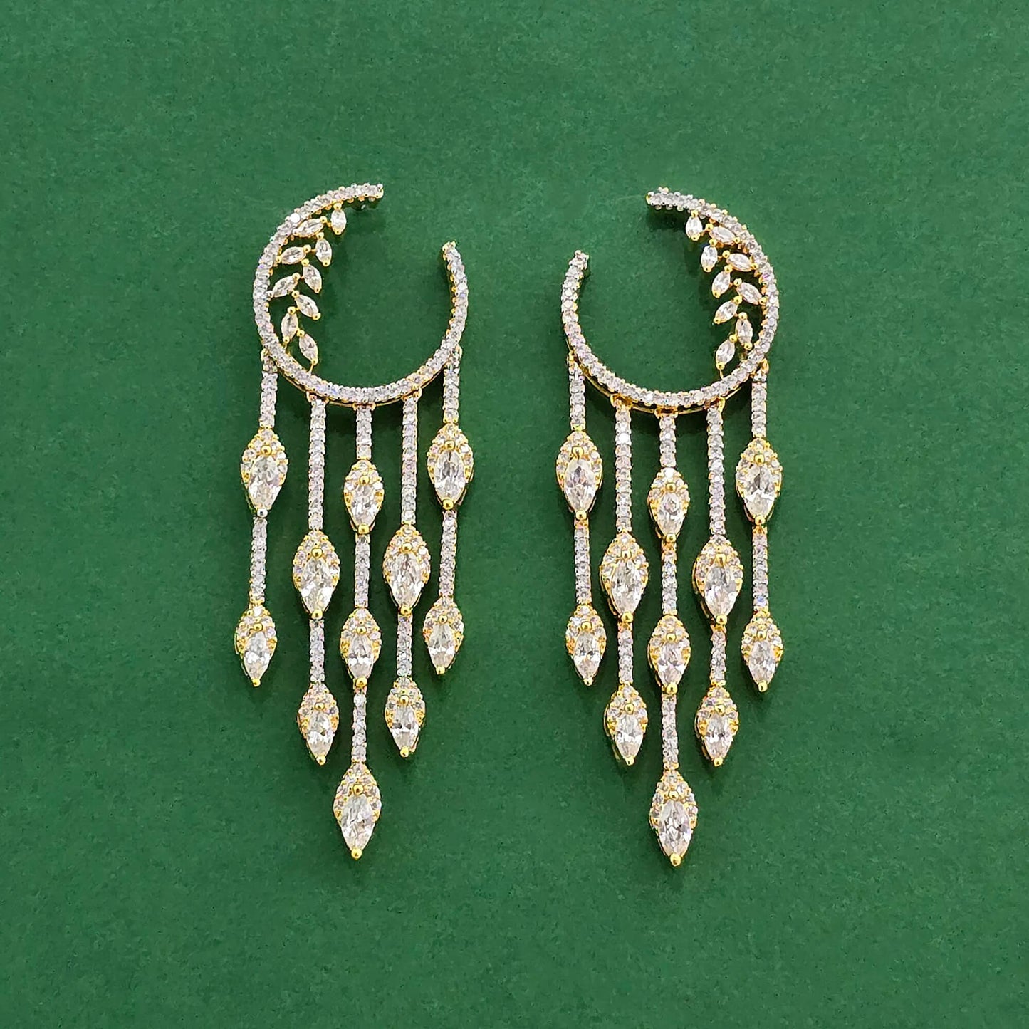 2tone American Diamond earrings