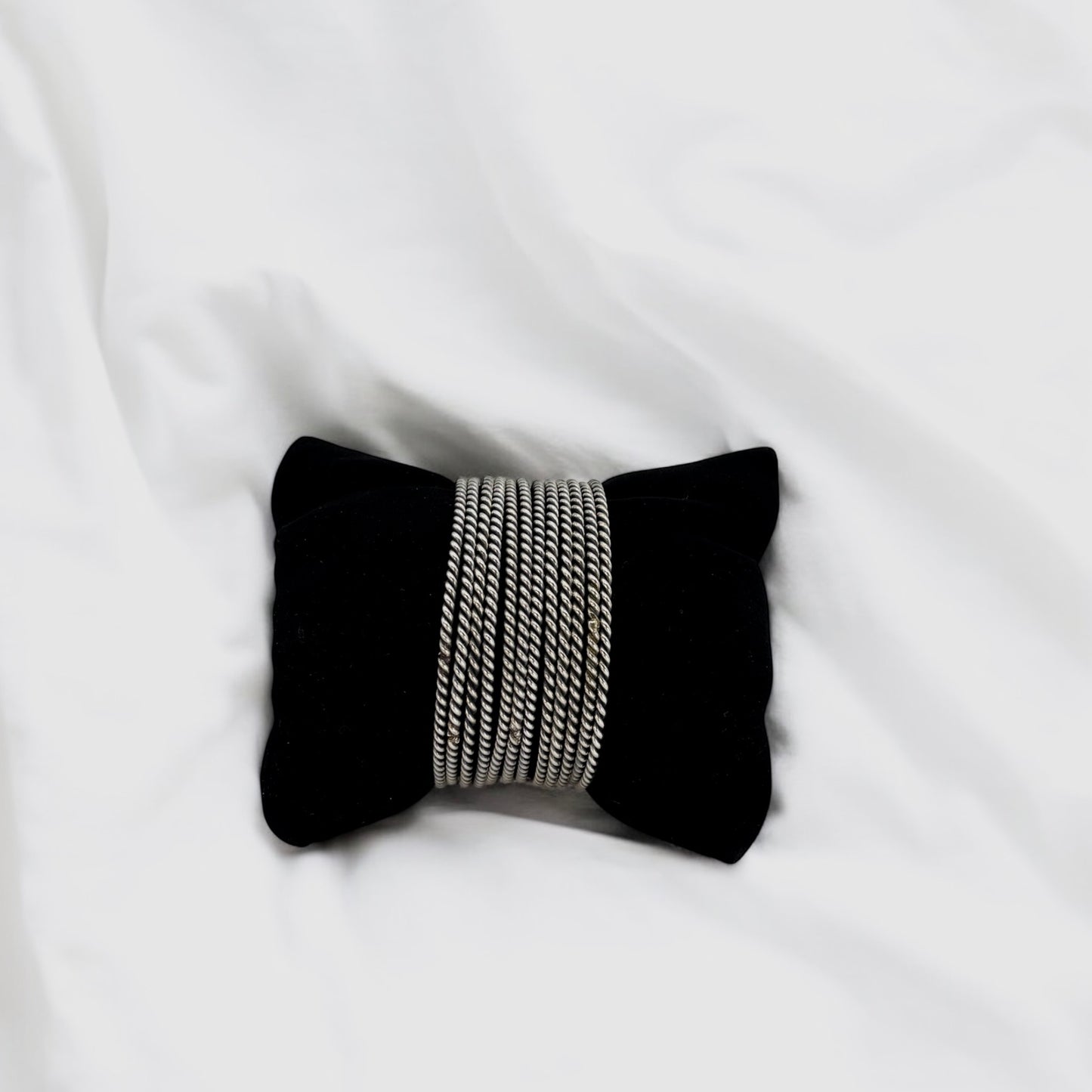 Silver oxidized bangles