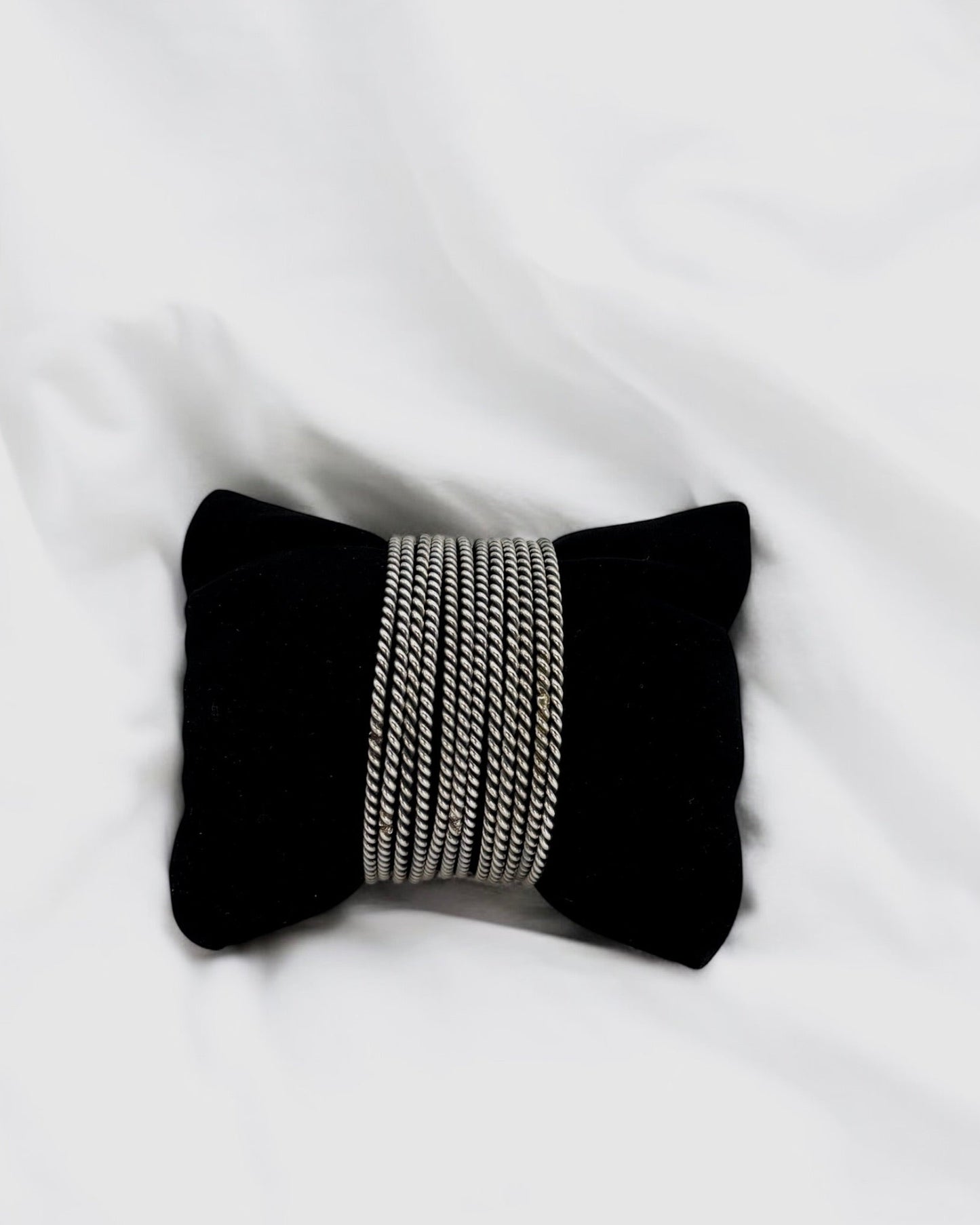 Silver oxidized bangles