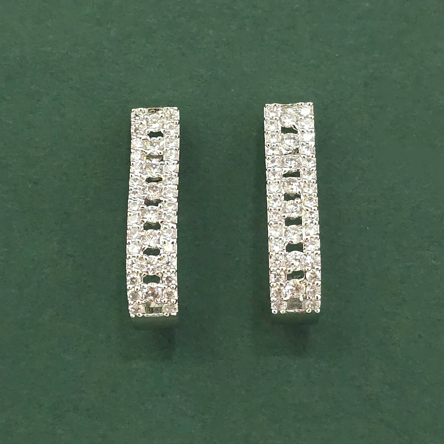 Silver plated American Diamond earrings