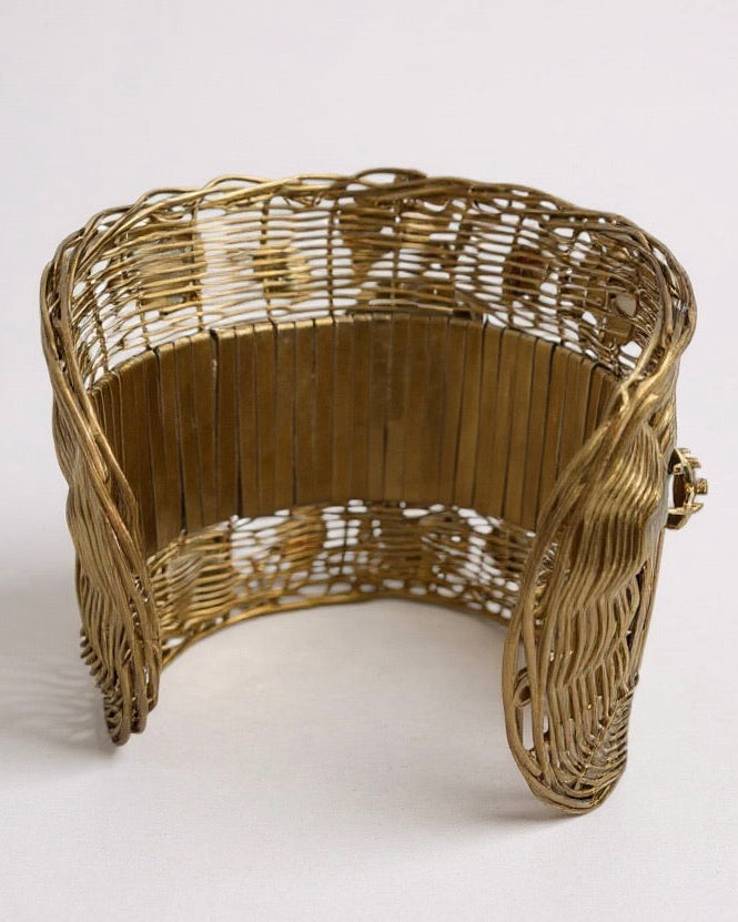 Gold plated statement cuff bracelet