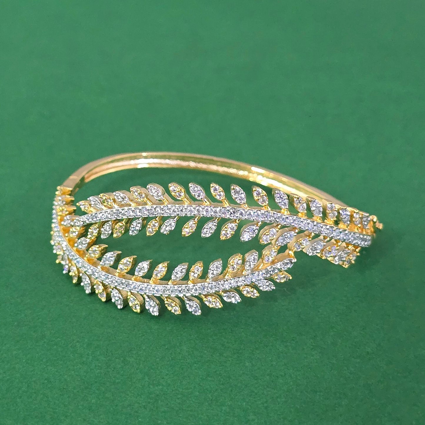 Mehndi gold plated openable bracelet