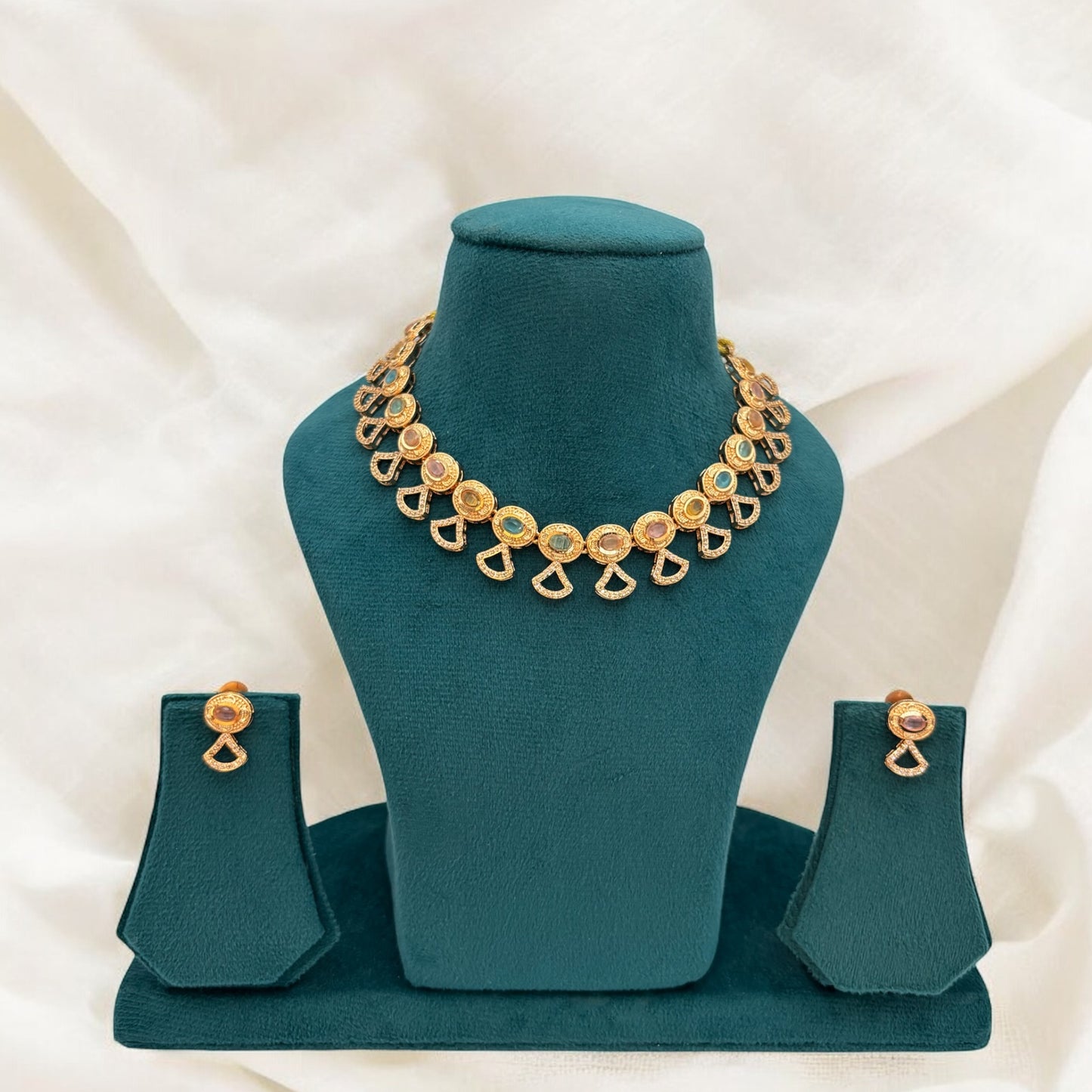 Rose gold plated necklace set