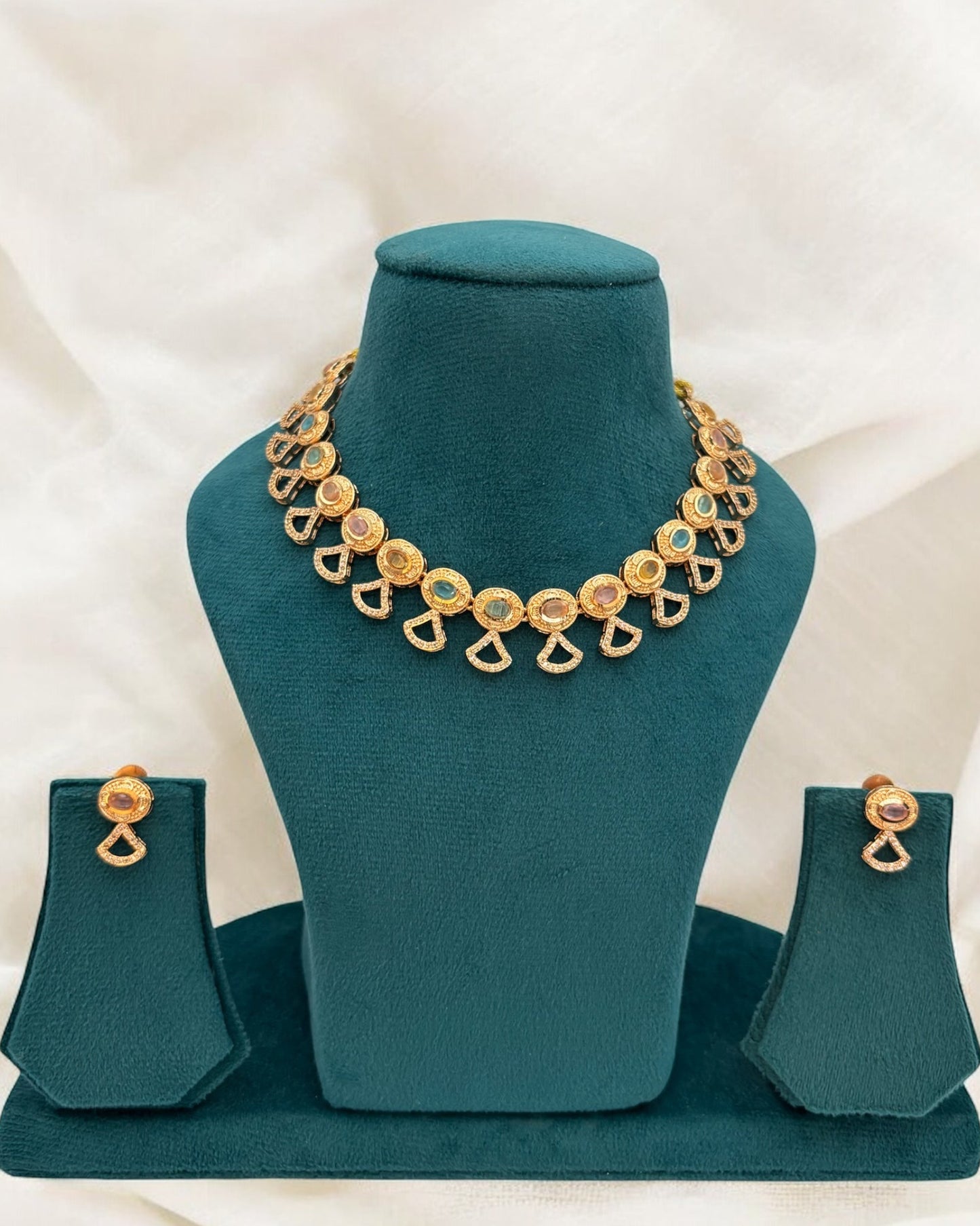 Rose gold plated necklace set
