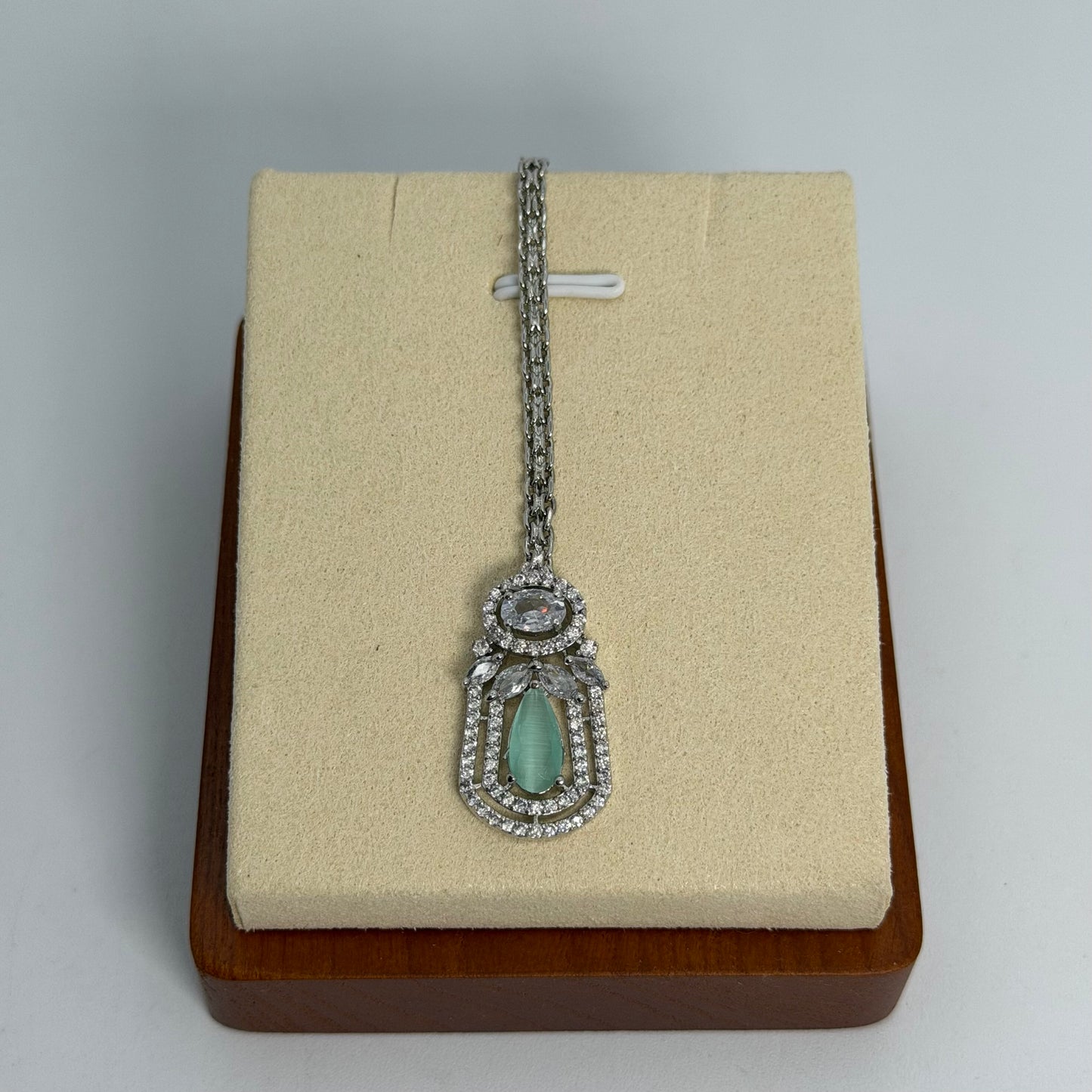 Silver Cz mang tikka