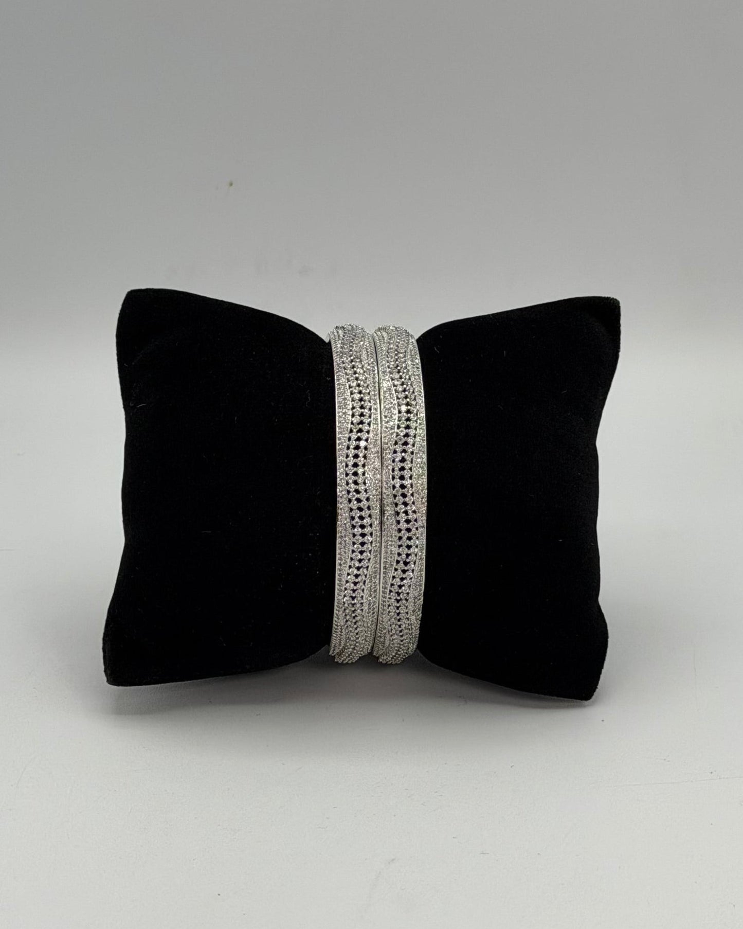 Silver plated American Diamond bangles