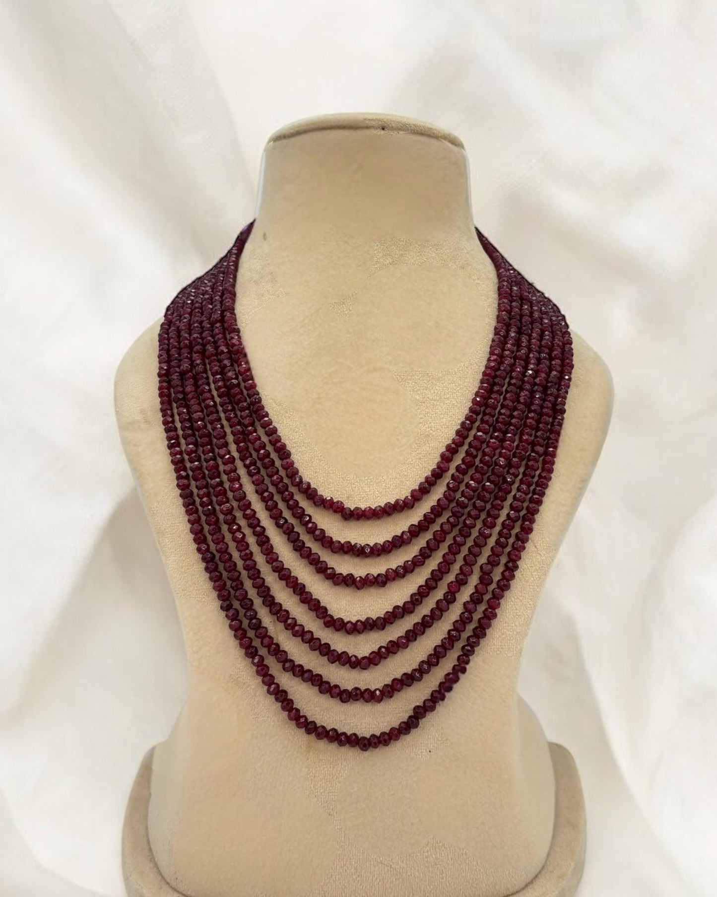 Seven layers maroon stones mala