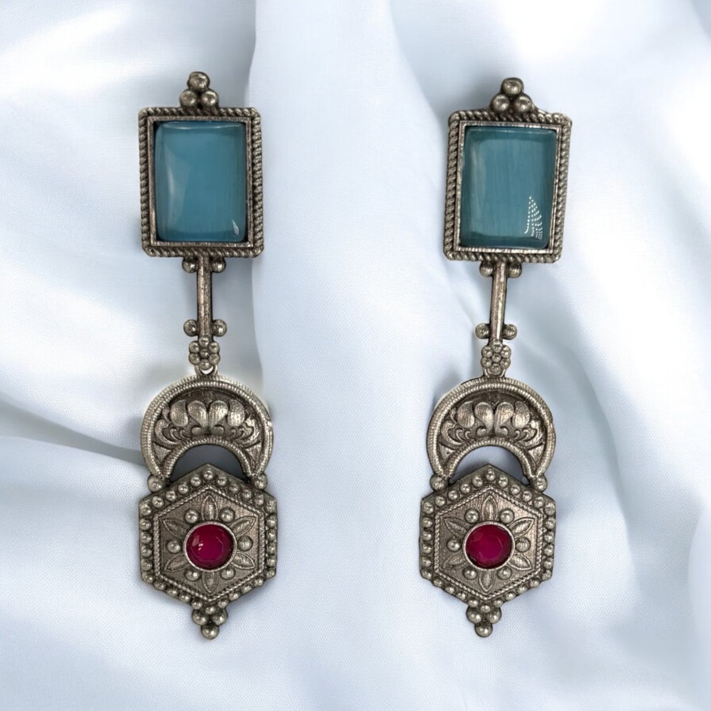 Oxidized German Silver danglers