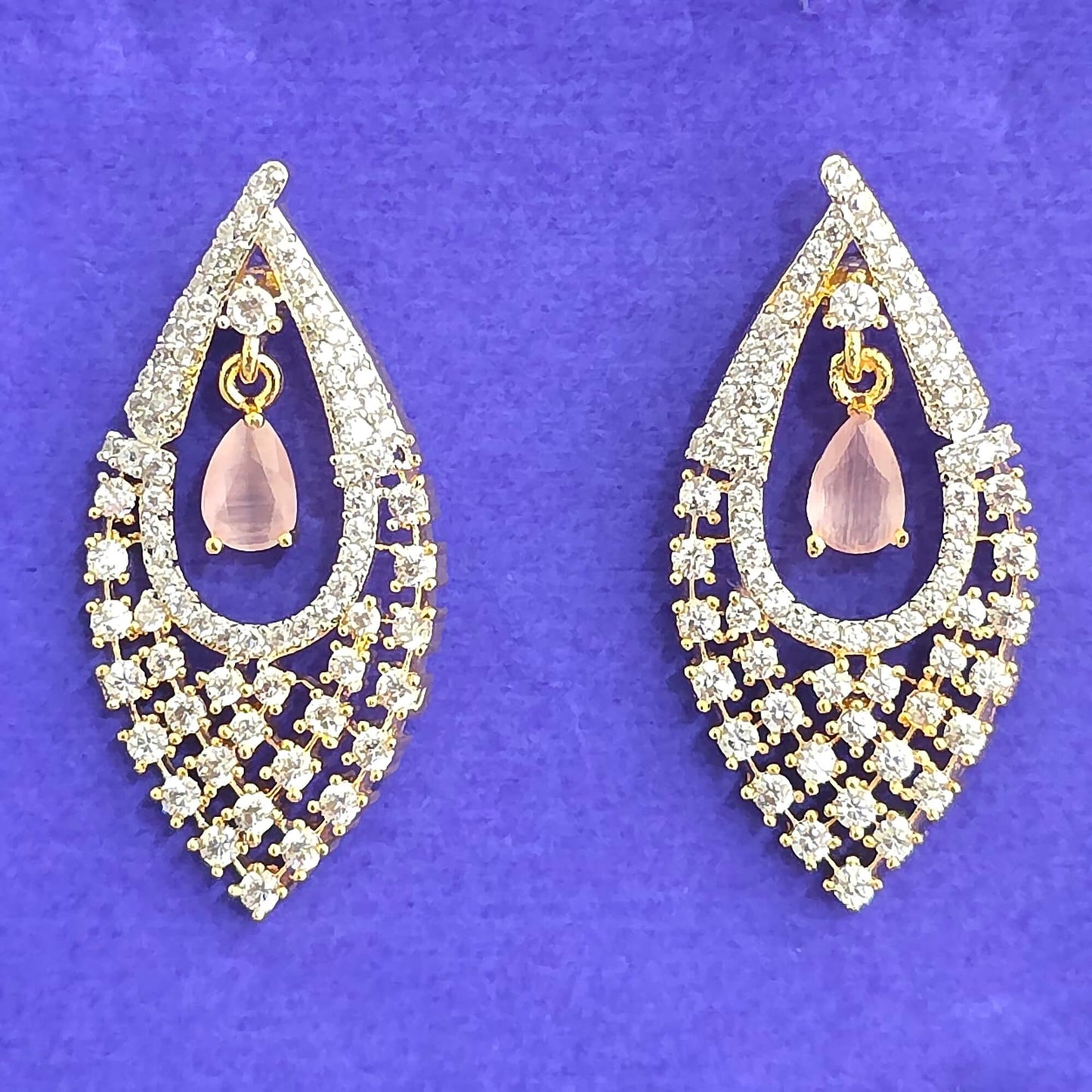 Gold plated American Diamond earrings