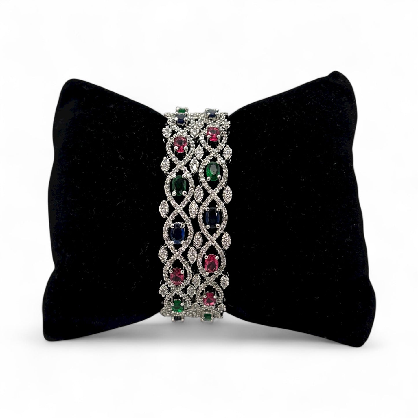 Silver plated Cz bangles