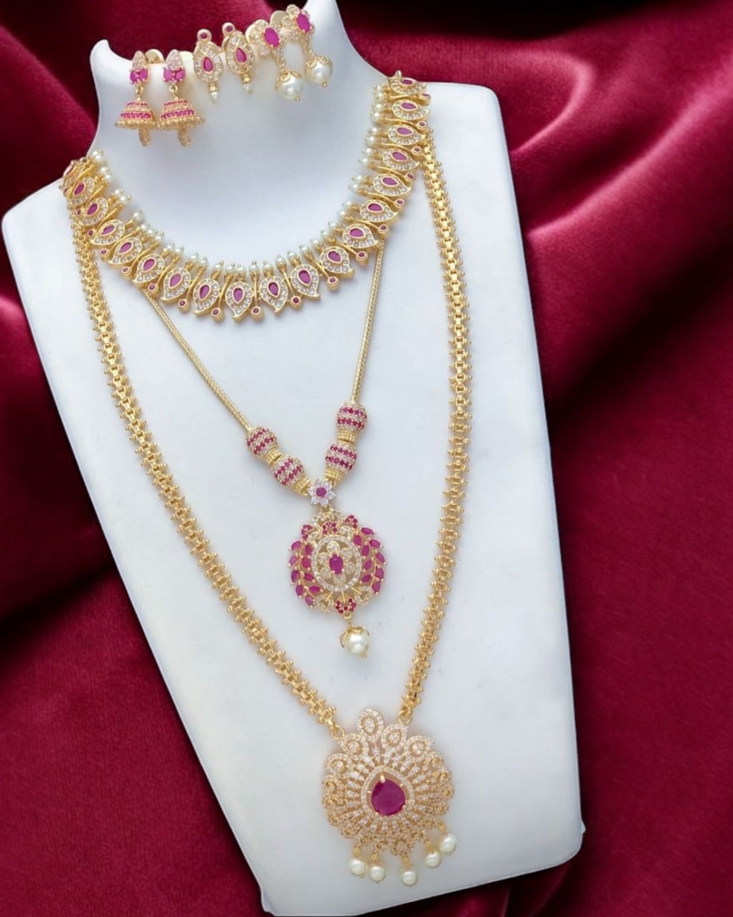 Gold plated combo necklace set