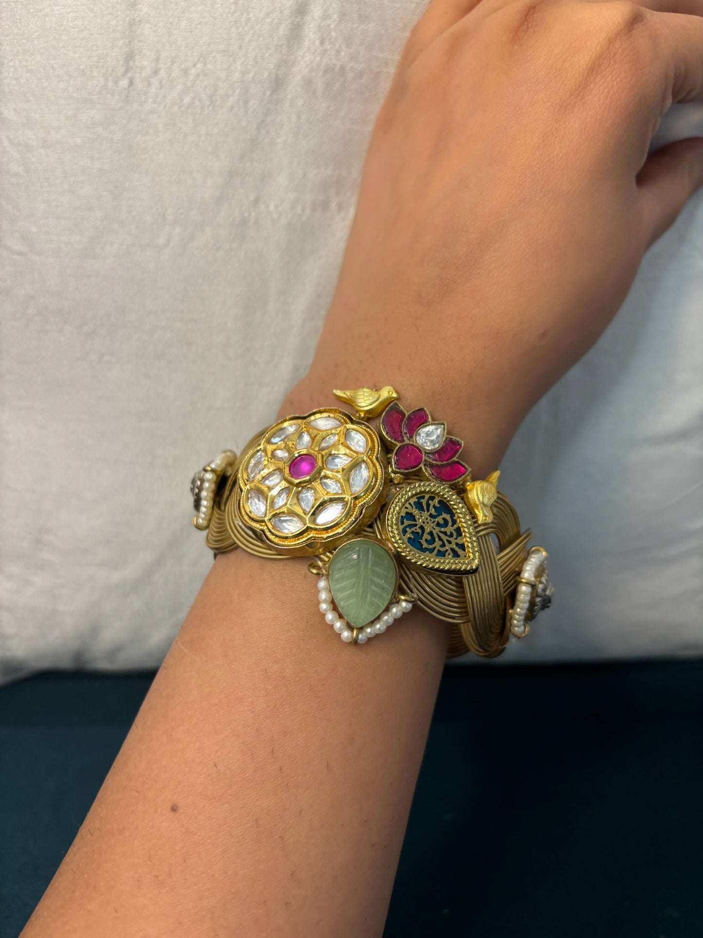 Premium pachi kundan bracelet