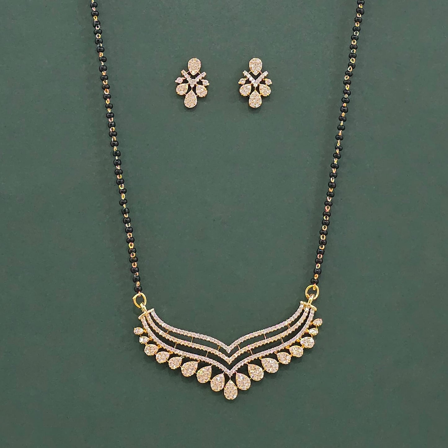 2tone American Diamond mangalsutra