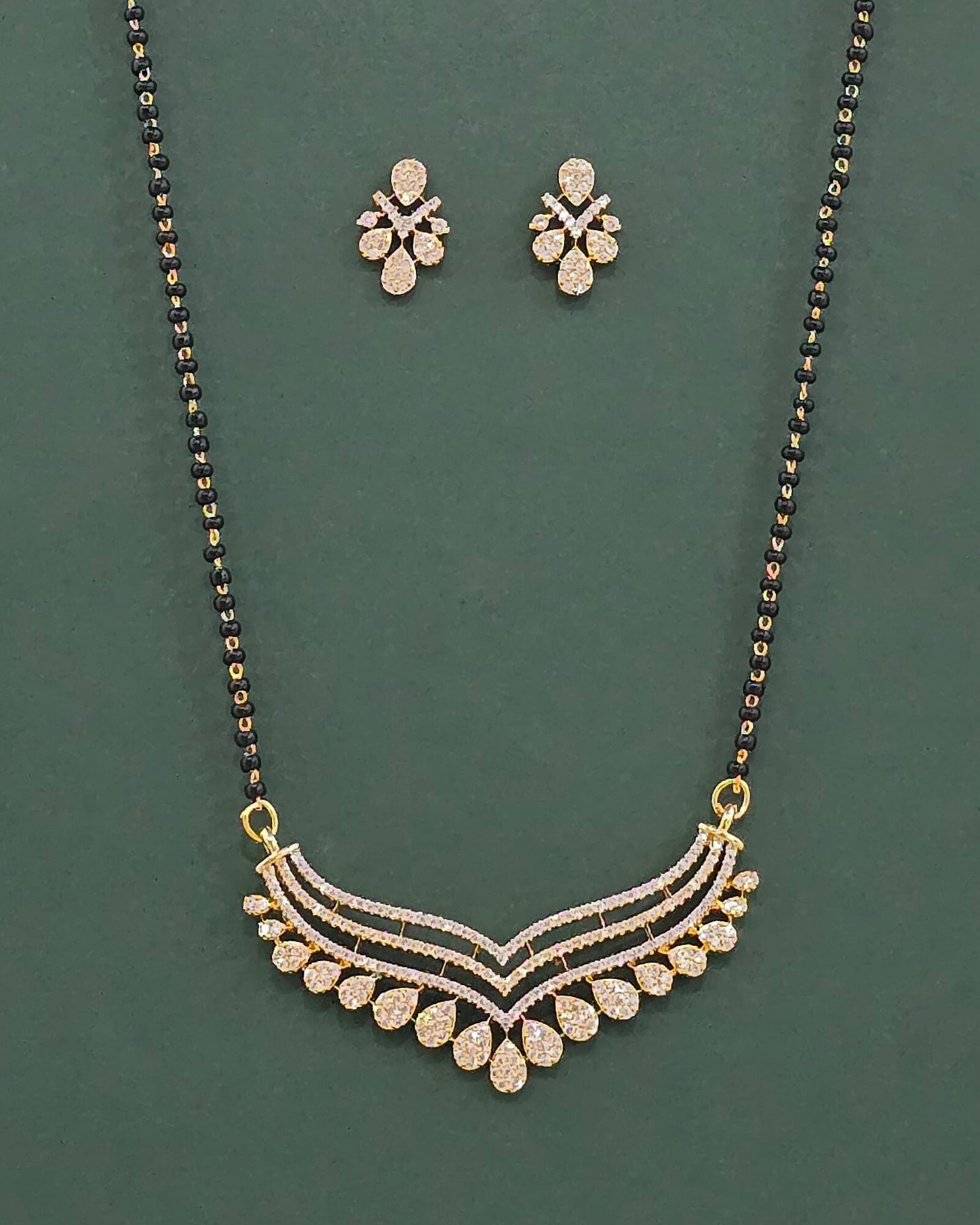 2tone American Diamond mangalsutra