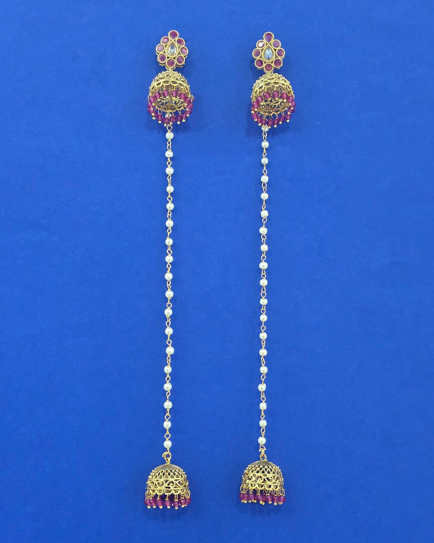 Gold plated long jhumki