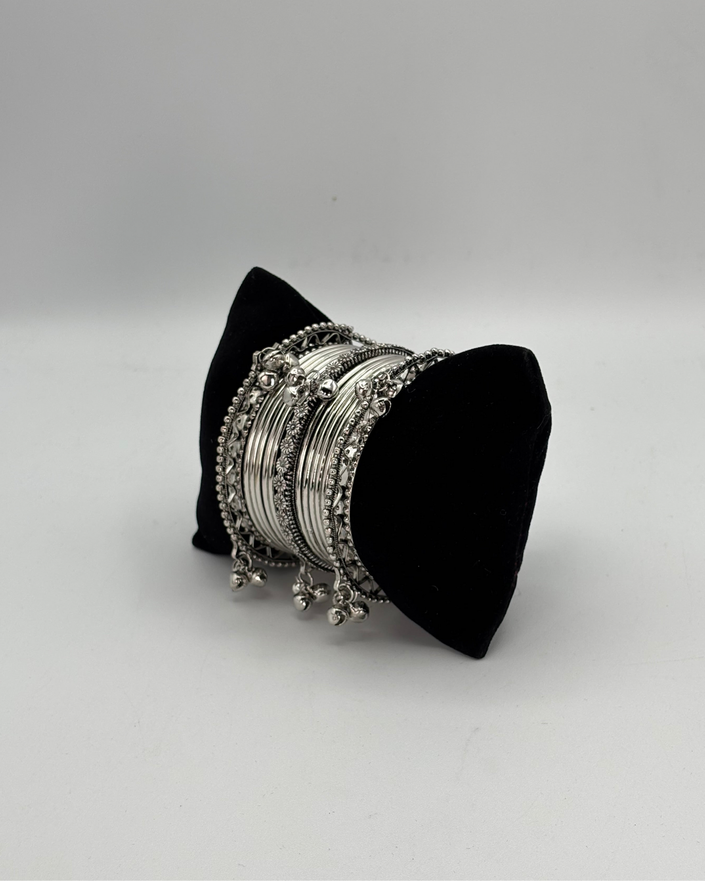 Silver oxidized bangles