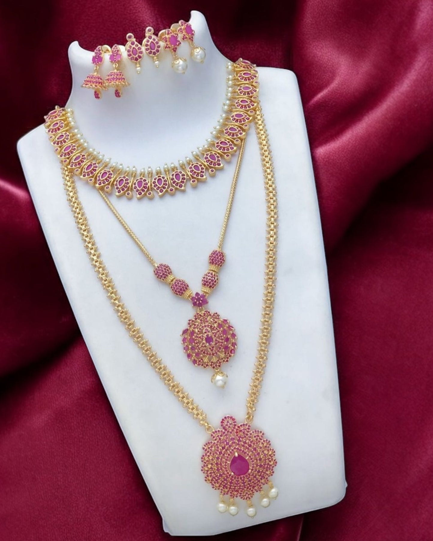 Gold plated combo necklace set