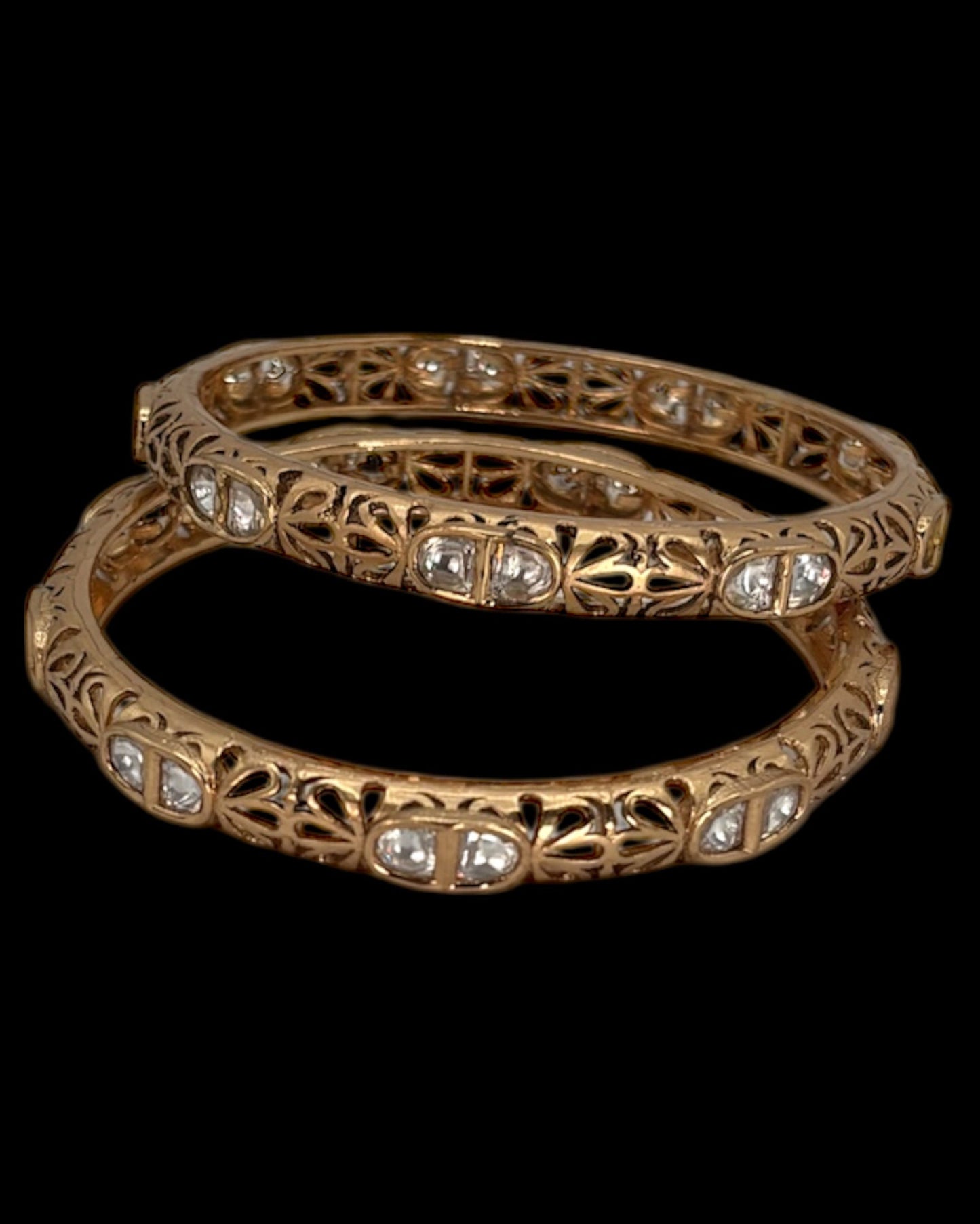 Gold plated kundan bangles