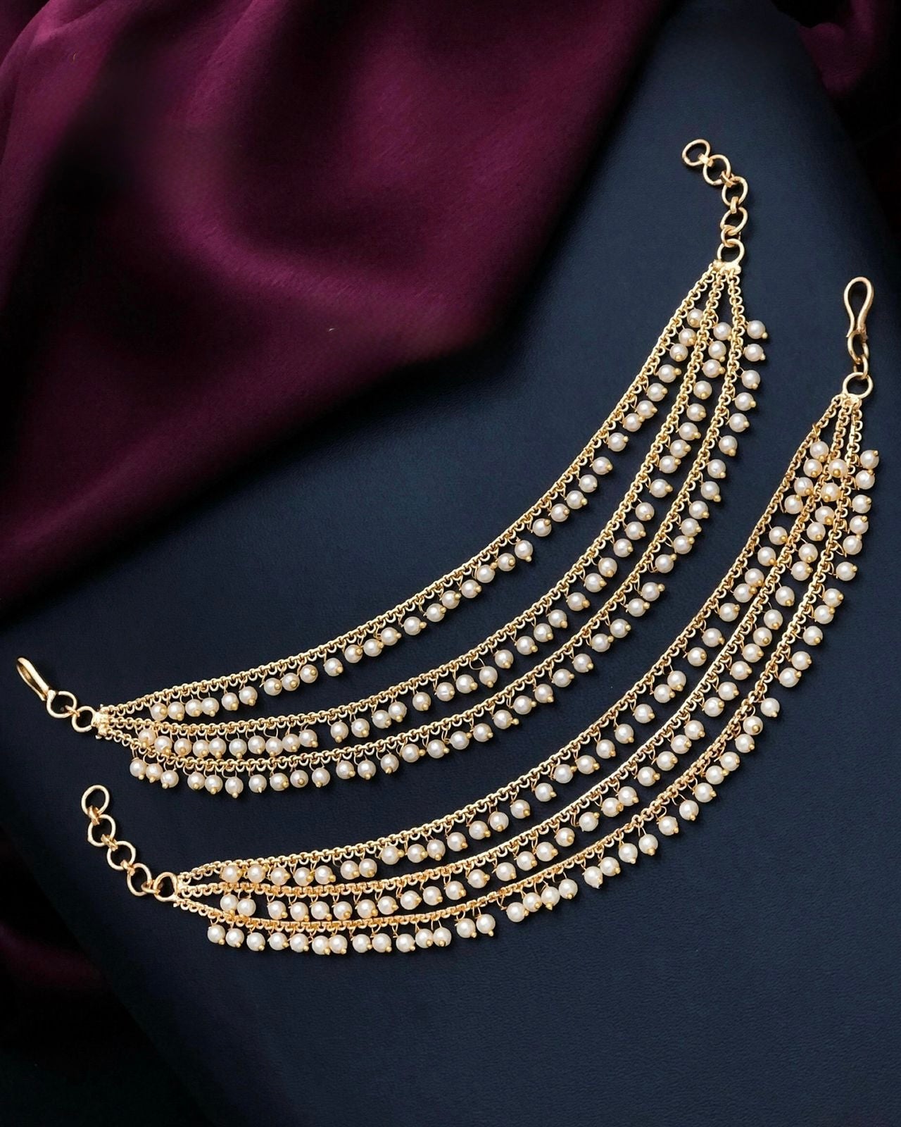 Gold plated 3layers ear chain/sahara