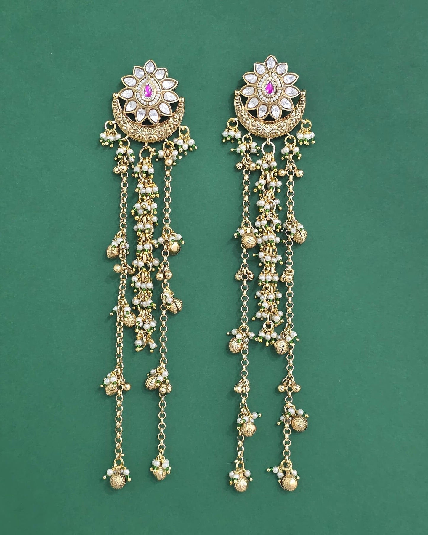 Gold plated Kashmiri earrings