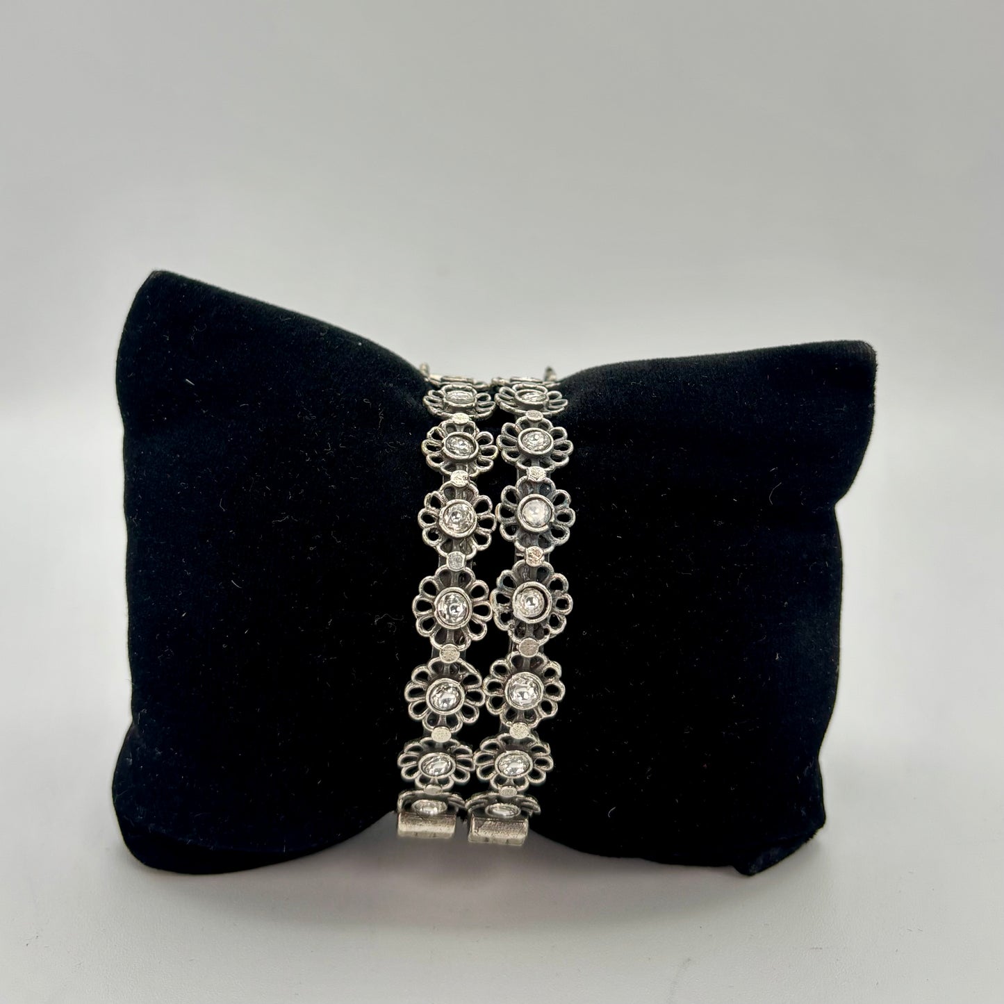 Silver oxidized openable bangles/kadas