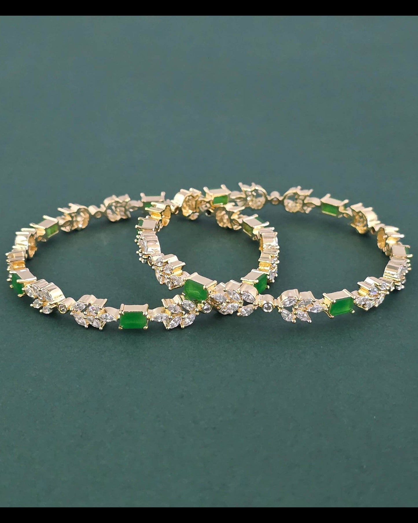 Gold plated American Diamond bangles