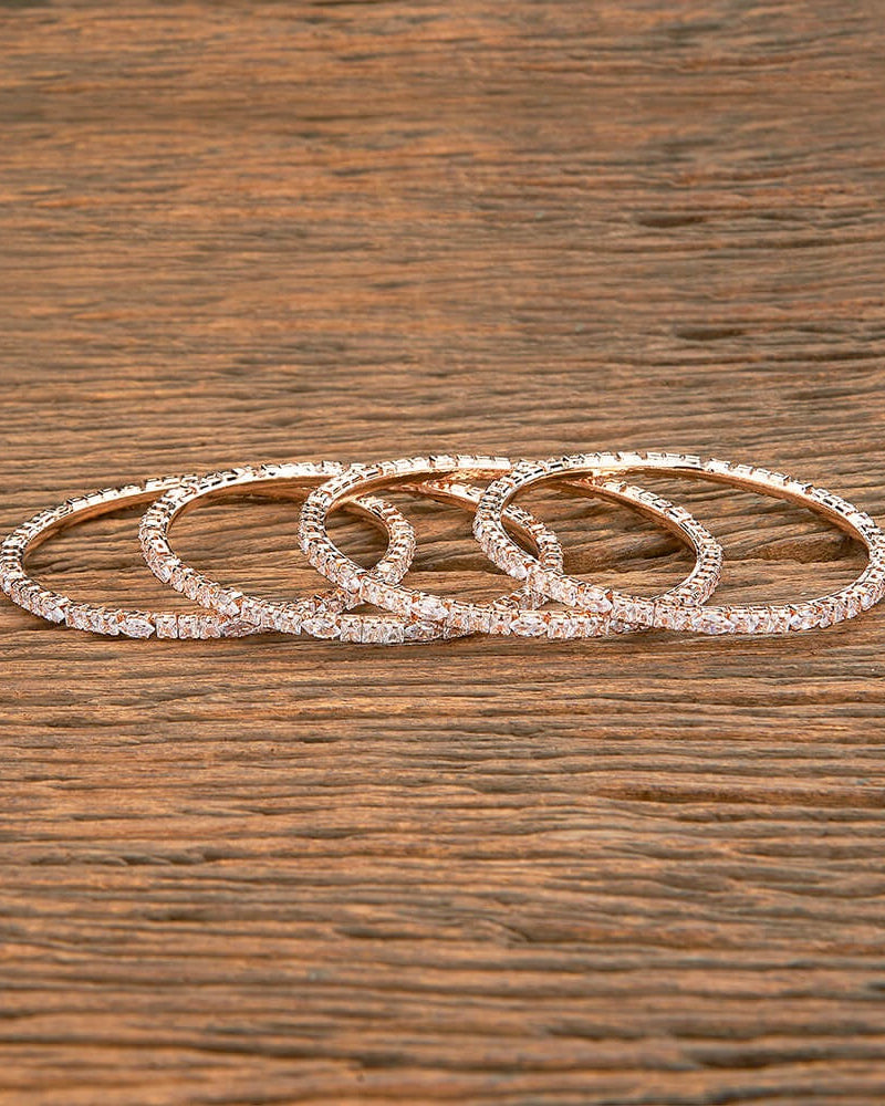 Rose gold plated American Diamond bangles