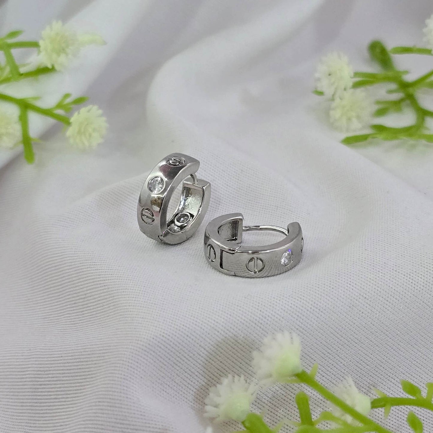 Silver plated western hoops