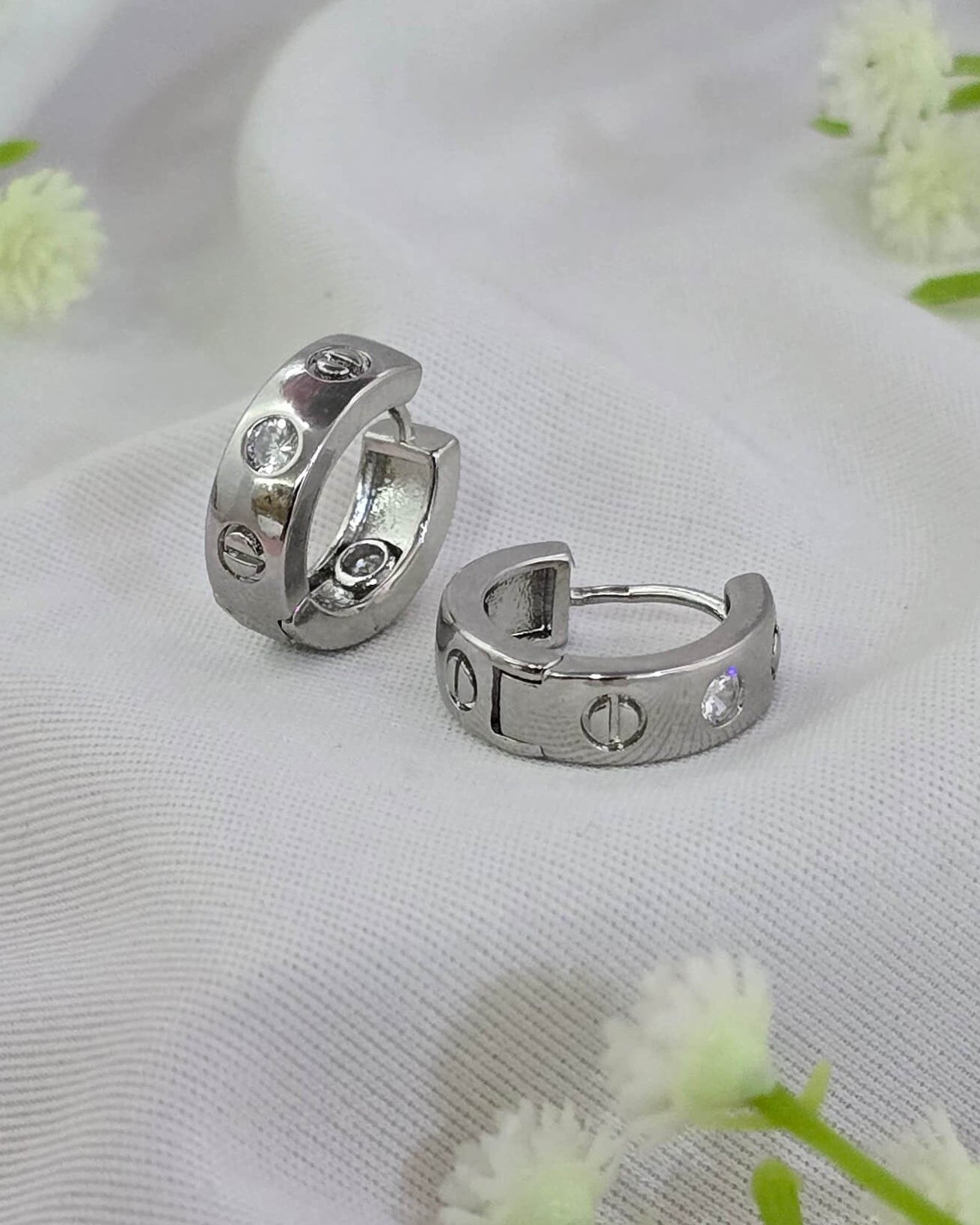 Silver plated western hoops