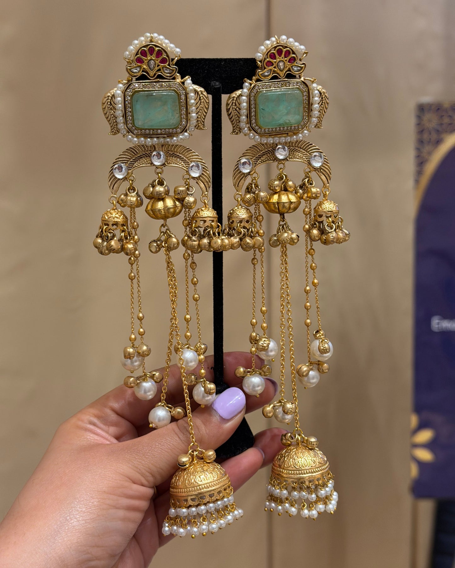 Gold plated Kashmiri earrings