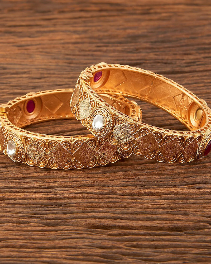 Antique openable kadas with matte gold plating