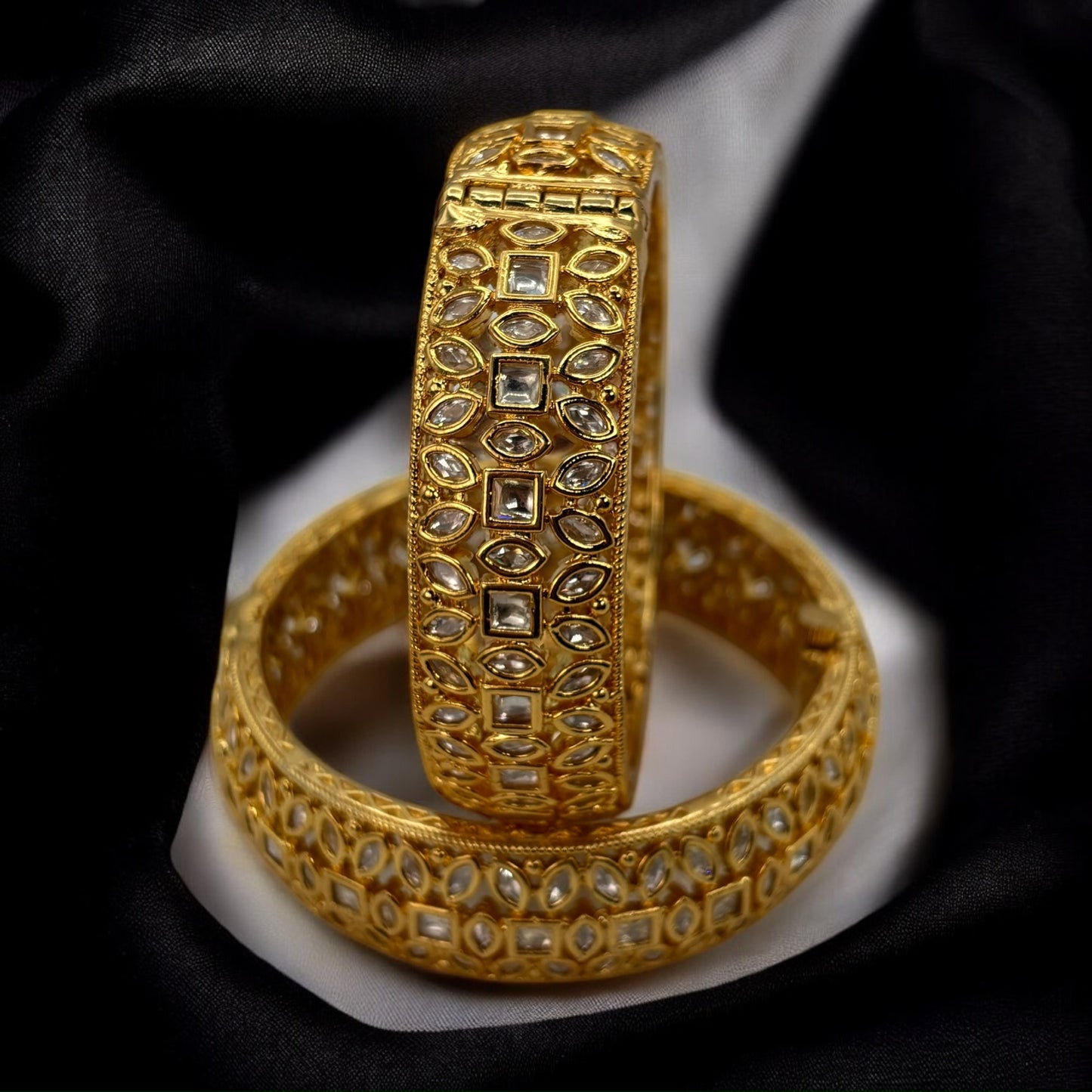 Gold plated kundan kadas