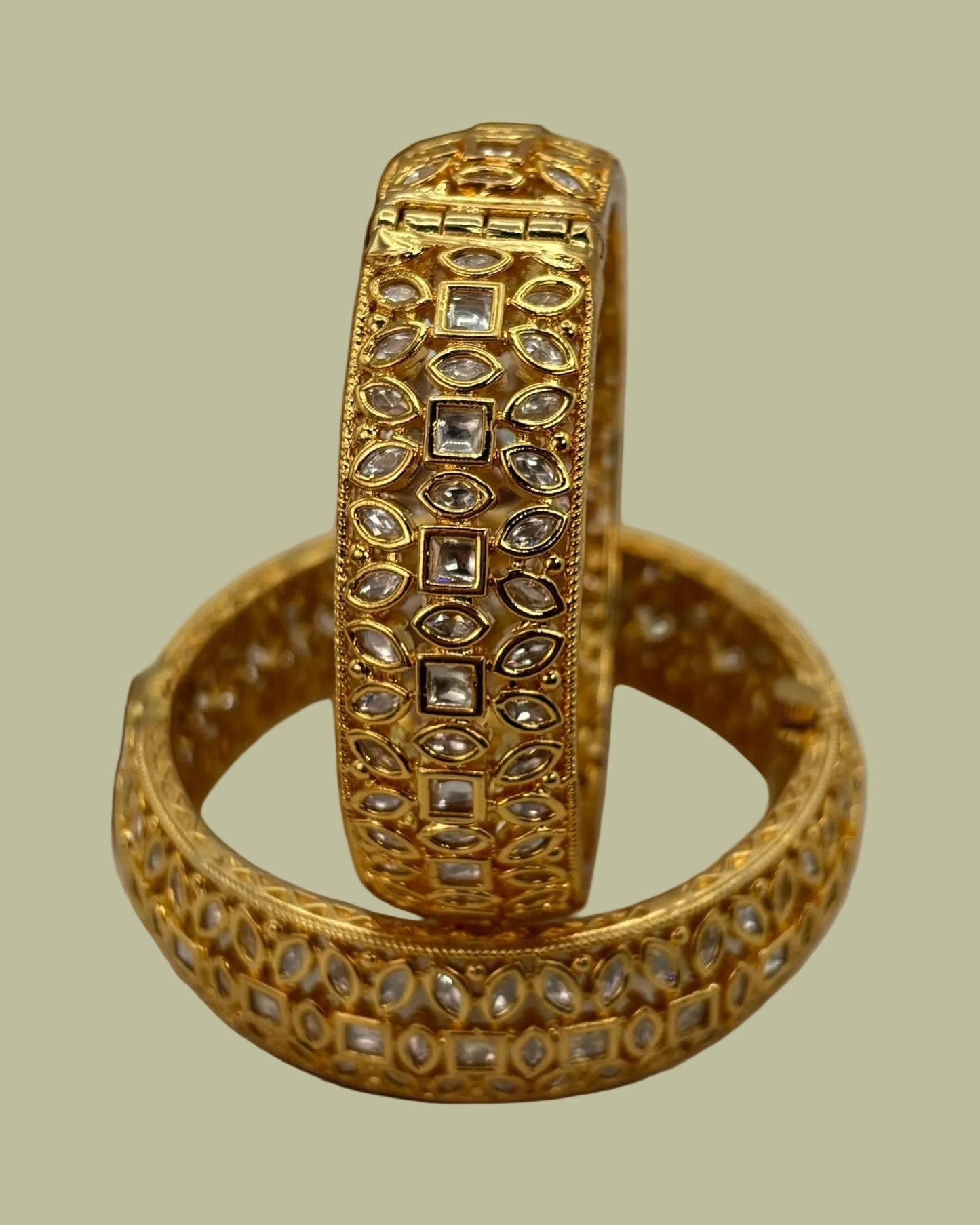 Gold plated kundan kadas