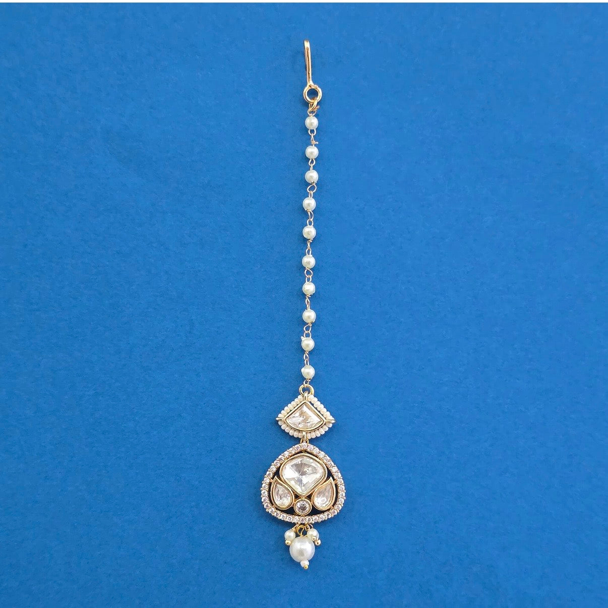 Gold plated kundan matha tikka